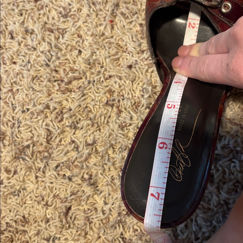 Donald J. Pliner Women's Burgundy Heeled Sandals - Picture 9 of 9